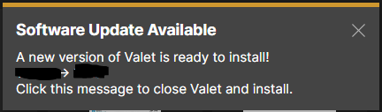Valet - update available message.PNG